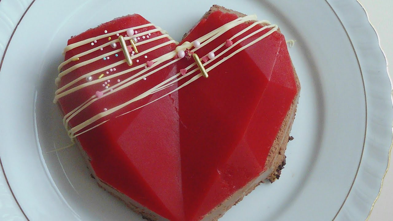 How to make heart mousse cake |no bake cake |no bake mousse cake |3 layered cake