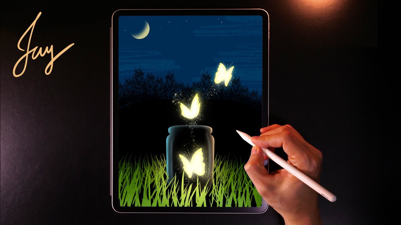 Butterfly Fairy at Night with PROCREATE | #아이패드그림