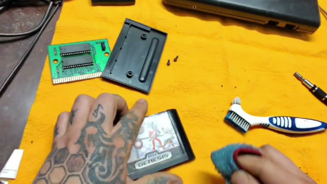 Sega Genesis game cleaning