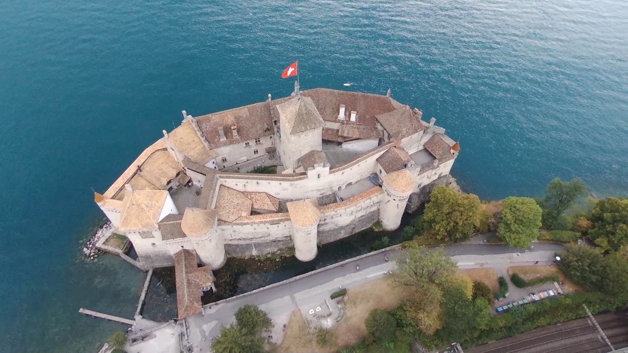 Drone Videos Switzerland Schloss Chillon Montreux Switzerland
