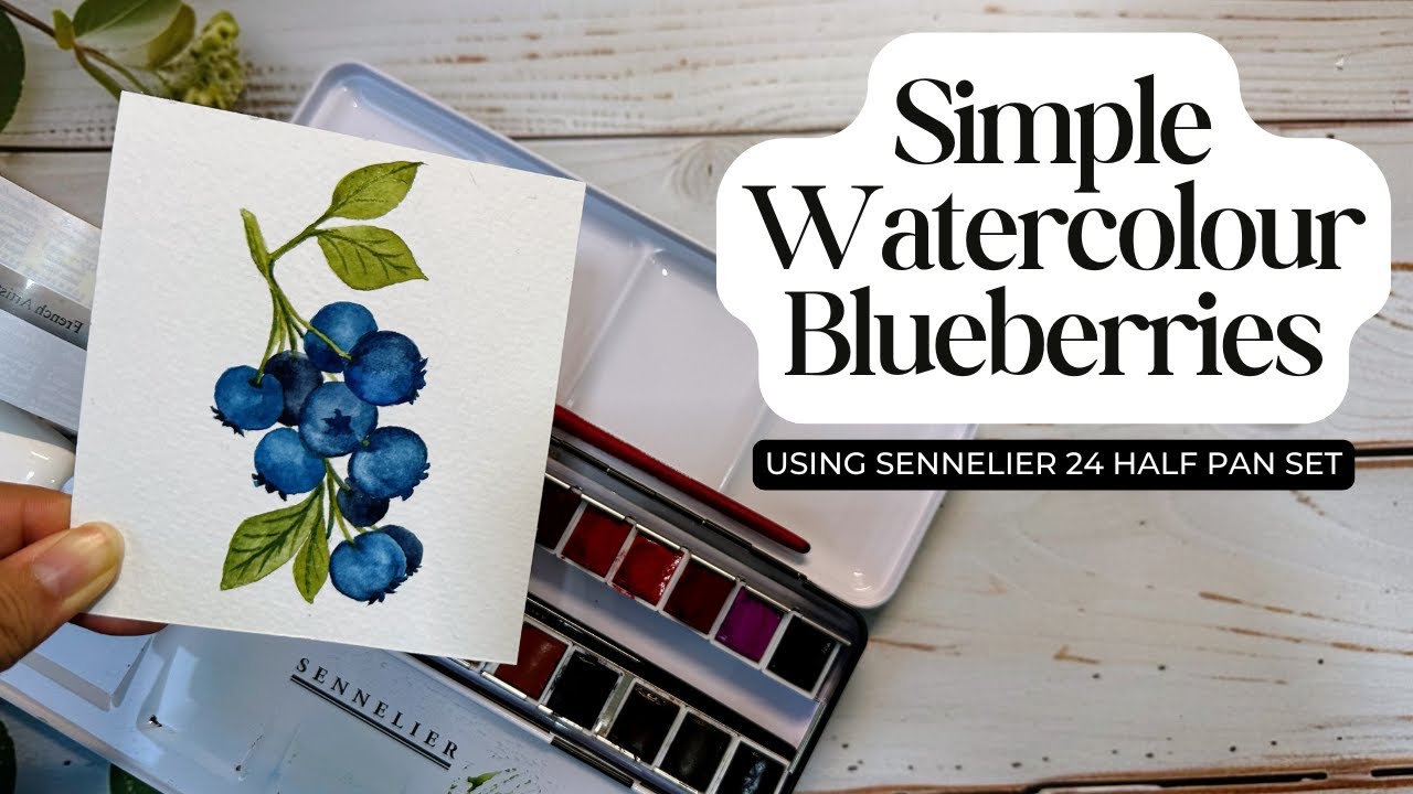 PAINT Like a PRO Easy Blueberries in Watercolours 💙