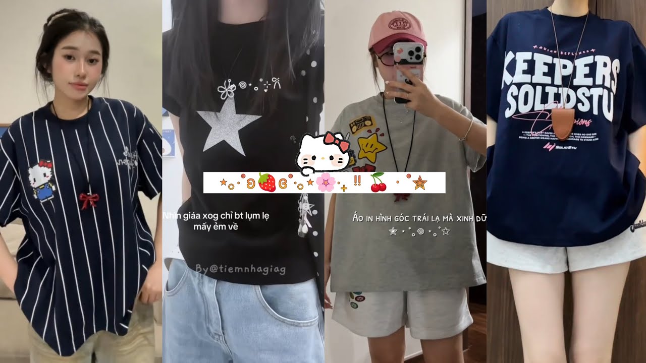 【Shopee Haul】Tổng hợp &aacute;o thun tr&ecirc;n shopee‧₊ ᵎᵎ 🍒 &sdot; ˚✮⋆｡‧˚ʚ🍓ɞ˚‧｡⋆