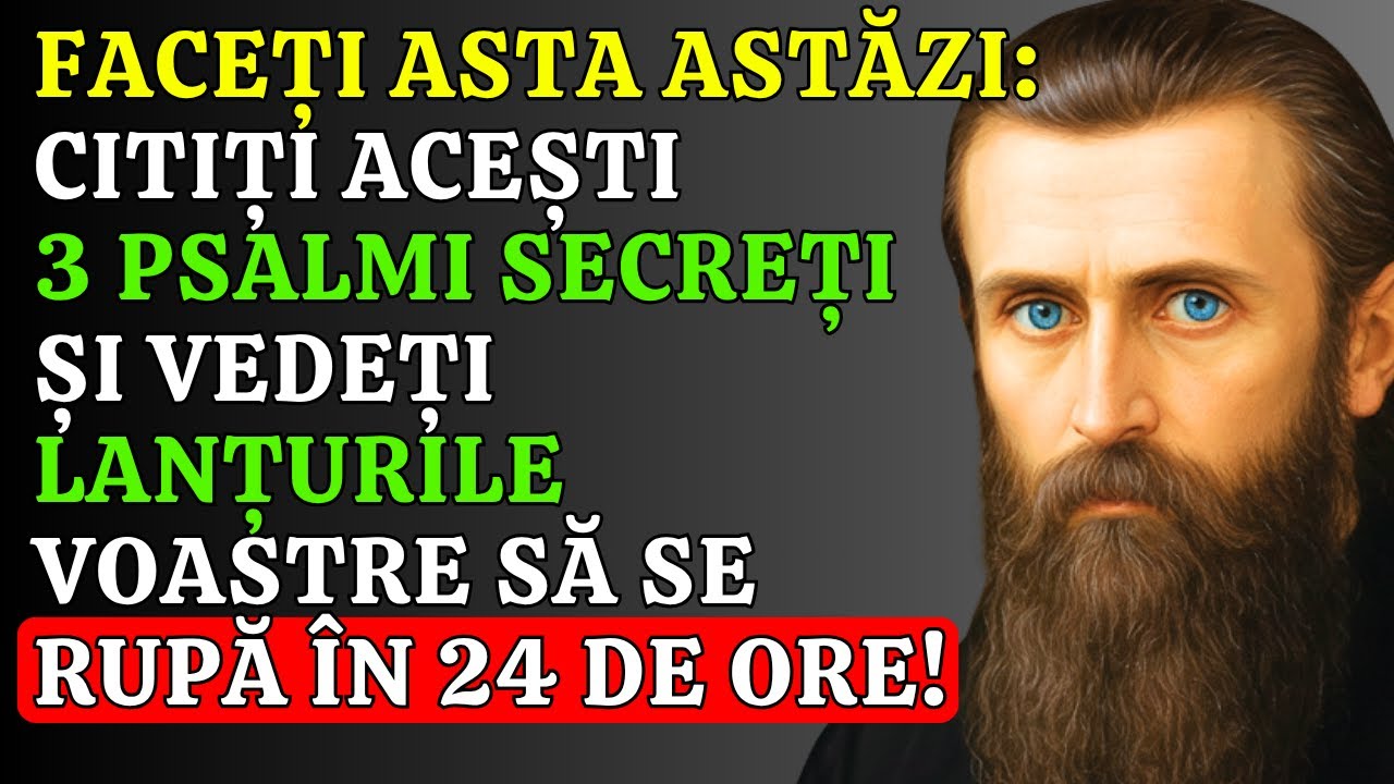ACEȘTI 3 PSALMI SECREȚI RUPT ORICE LANȚ SPIRITUAL ÎN 24 DE ORE DACĂ FACI ASTA! ARSENIE BOCA