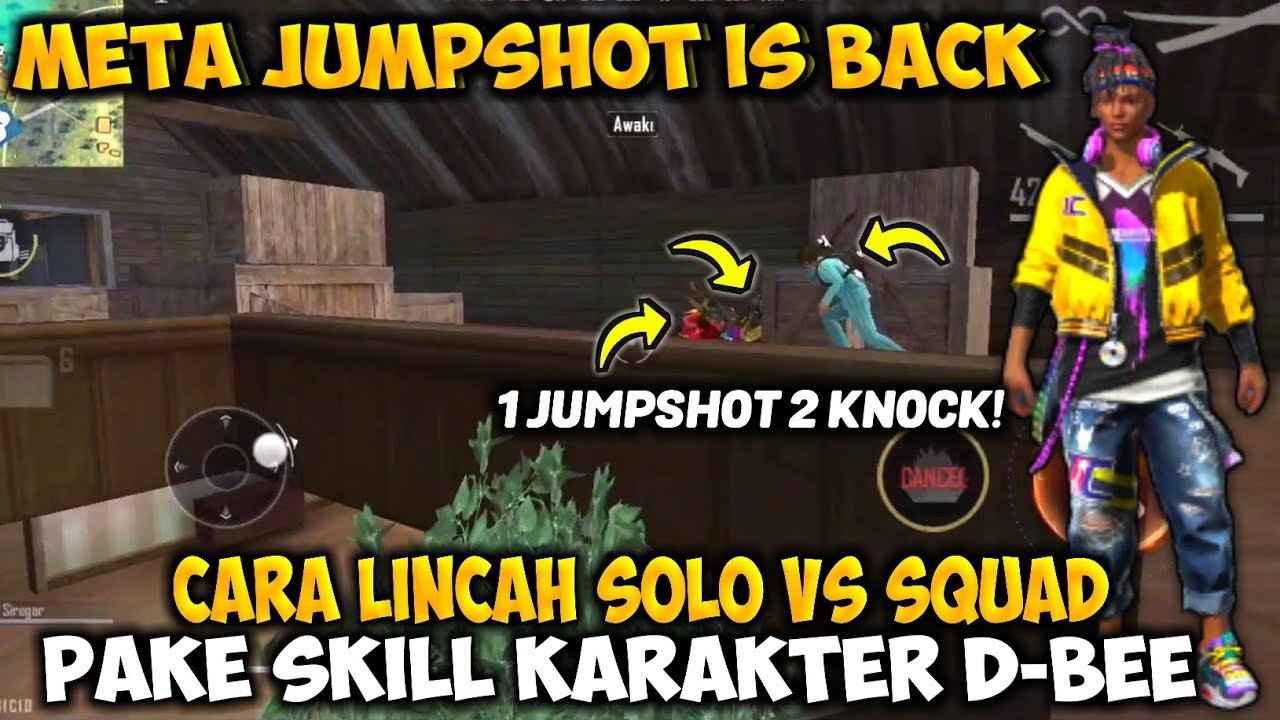 TERBARU ❗CARA LINCAH SOLO VS SQUAD PAKE SKILL KARAKTER D-BEE ALA PRO PLAYER - FREE FIRE INDONESIA
