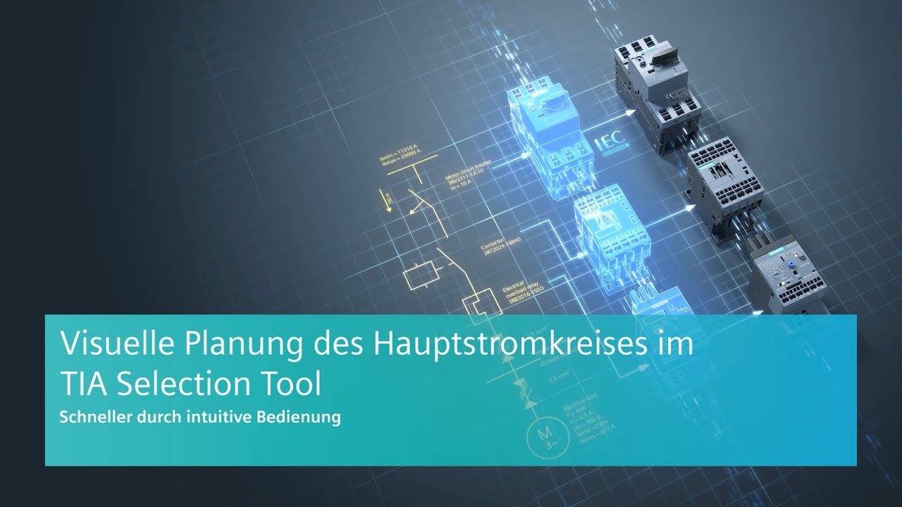 Visuelle Planung des Hauptstromkreises im TIA Selection Tool
