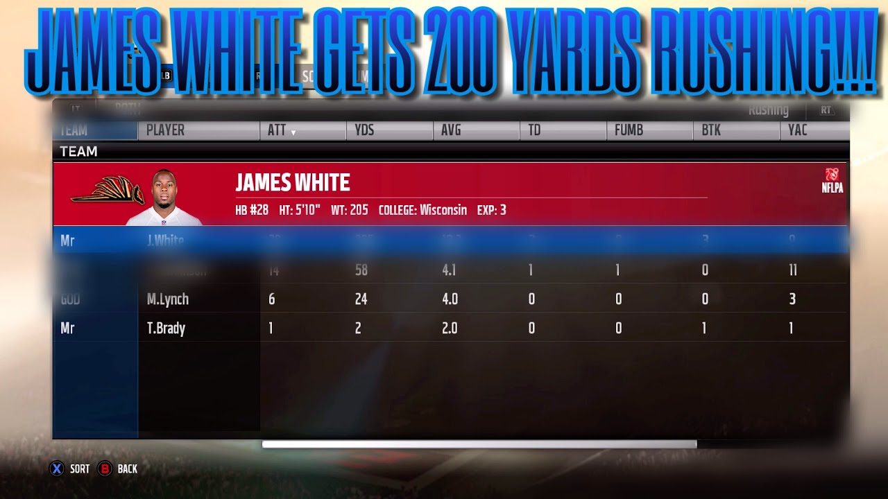 MADDEN 18!! MUT 18 GAMEPLAY! JAMES WHITE RUNS FOR MORE THEN 200 YARDS!!