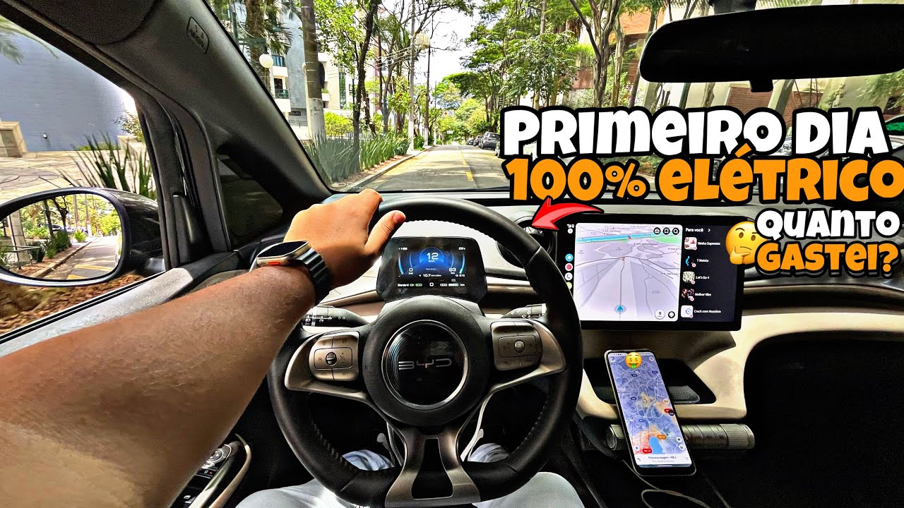 PRIMEIRO DIA na UBER com BYD DOLPHIN ✅ quanto fiz + consumo
