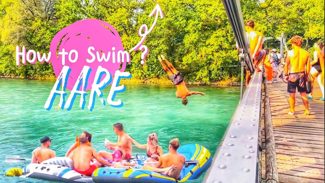 Swimming in the Aare River in Bern, Switzerland / Camping Eichholz Bern / Summer in Switzerland 2022