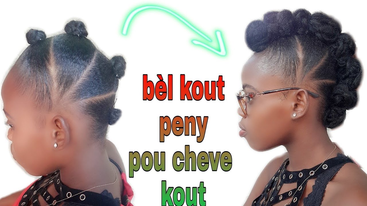 Ou gen cheve kout men koman pou penyen / faux bun hawk on short Natural hair