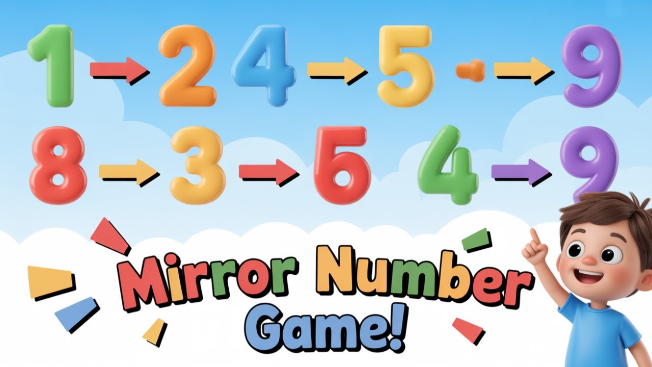 Match the Numbers! 🔢 Fun Mirror Game for Kids