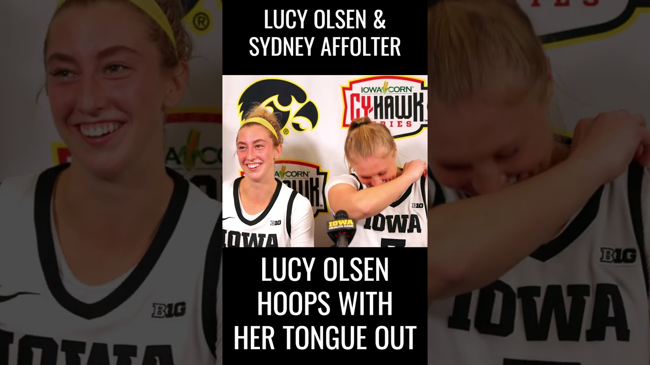 Hawkeye Affolter Cracks Up Over Lucy Olsen's Tongue #shorts