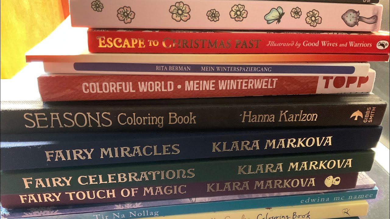 My collection of winter-themed colouring books | Adult Colouring