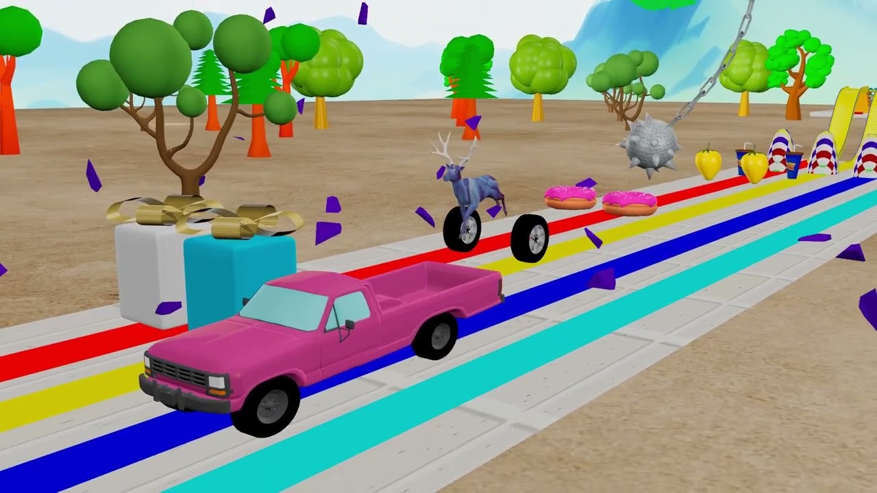 Paint animal Gorilla deer Lion Elephant crossing the Animal Game #3danimation#creature#cartoon #kids