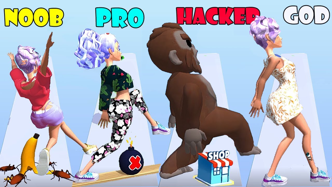 NOOB vs PRO vs HACKER vs GOD - Tippy Toe 3D