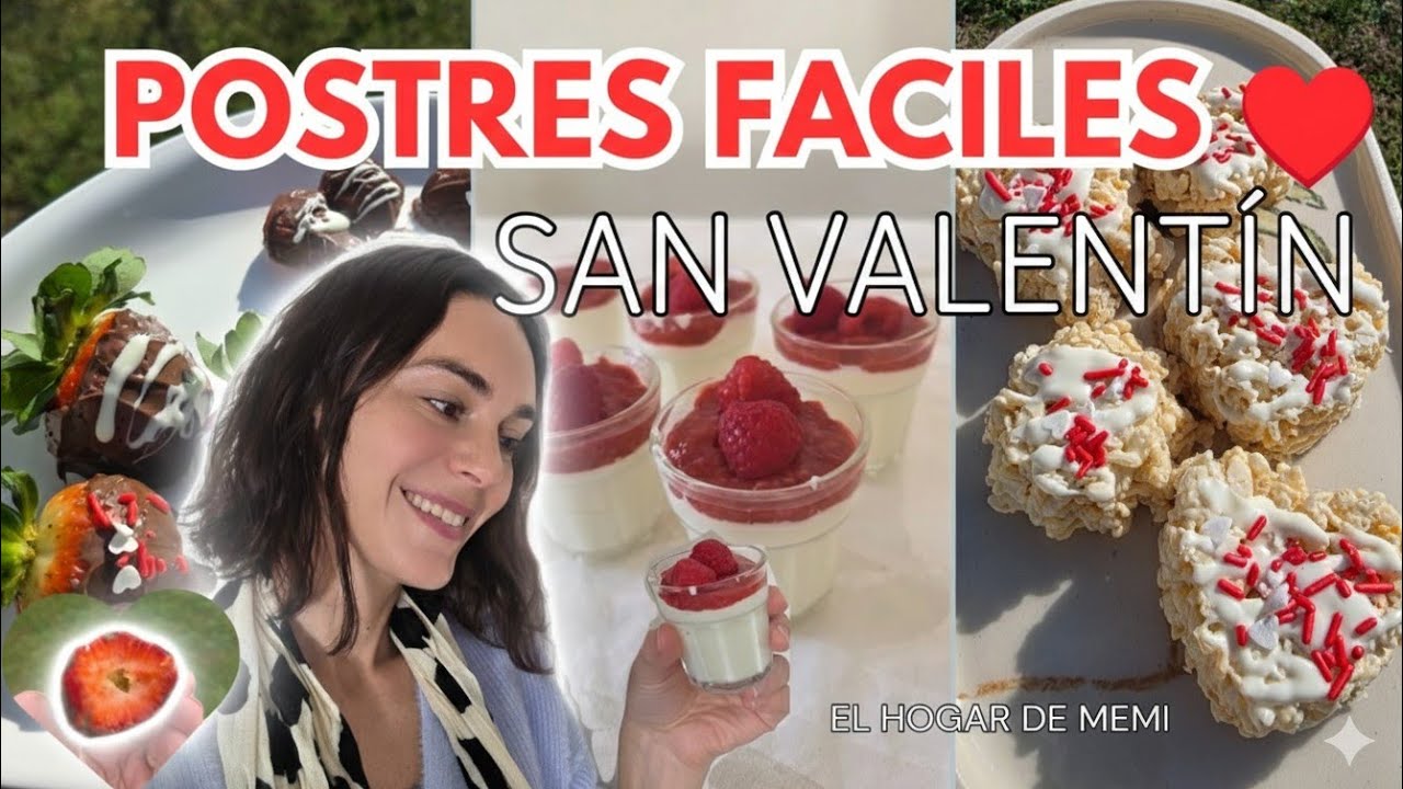 ​ 3 Postres de San Valentín EN 10 MINUTOS ❤️ Sin Horno y Muy Fáciles