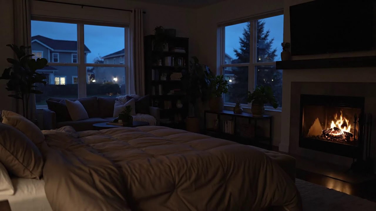 Peaceful Rainy Night ❄️ Soft Jazz Piano & Cozy Coffee Shop Ambience for Study & Work