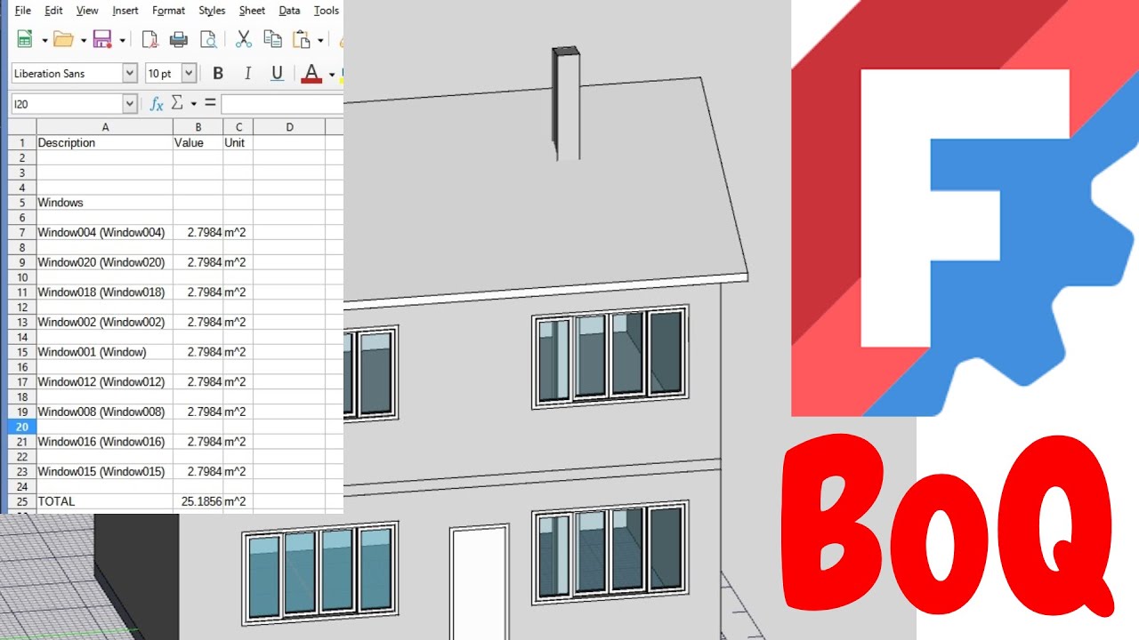 BoQ in Freecad #freecad #cg #bim #architecture #freecadtutorial #tutorial