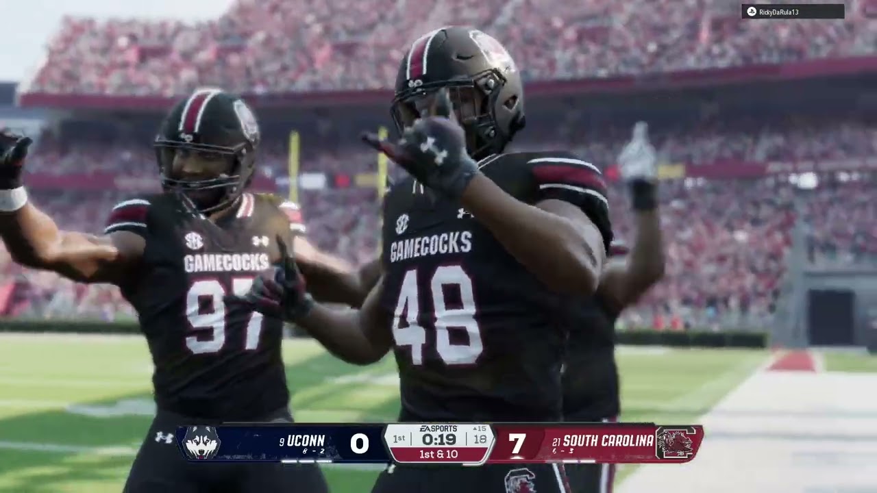 Underdawg 26 Dynasty: Year 6 Week Twelve: #9 UConn @ #21 South Carolina