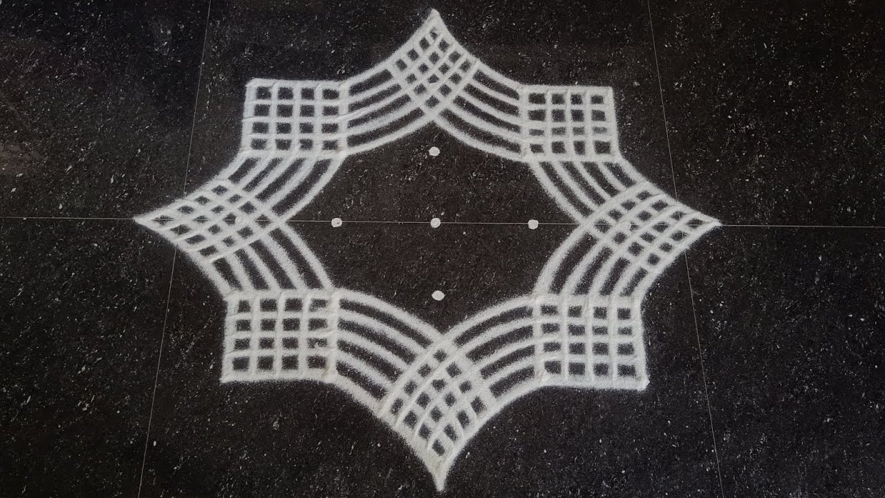 Chithirai madham special padi kolam | 5*5 simple lotus kolam | pandaga muggulu | Rangoli kolangal