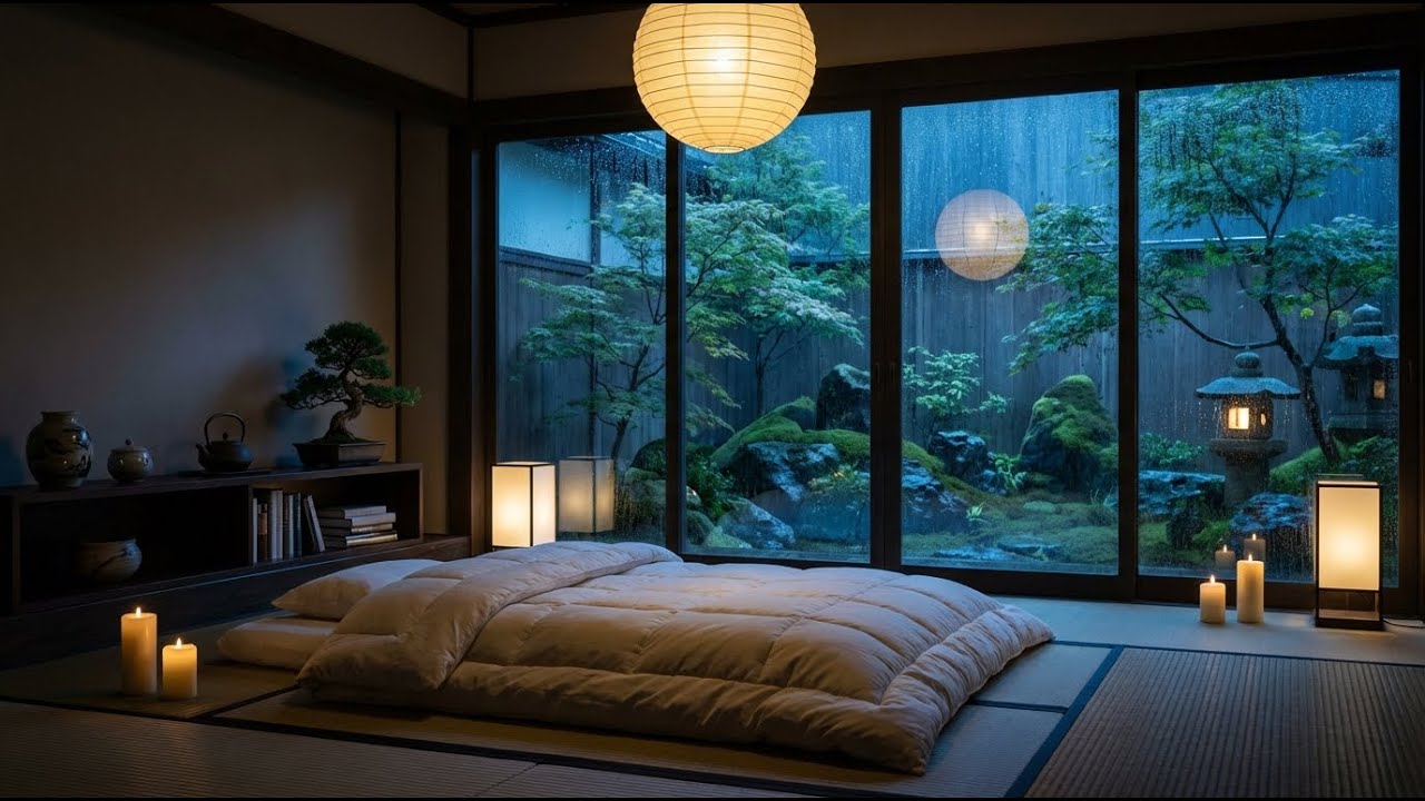 Total Stillness: Rain and Felt Piano in Rainy Garden View Room for Fast Sleep and Inner Peace 💤🌧️