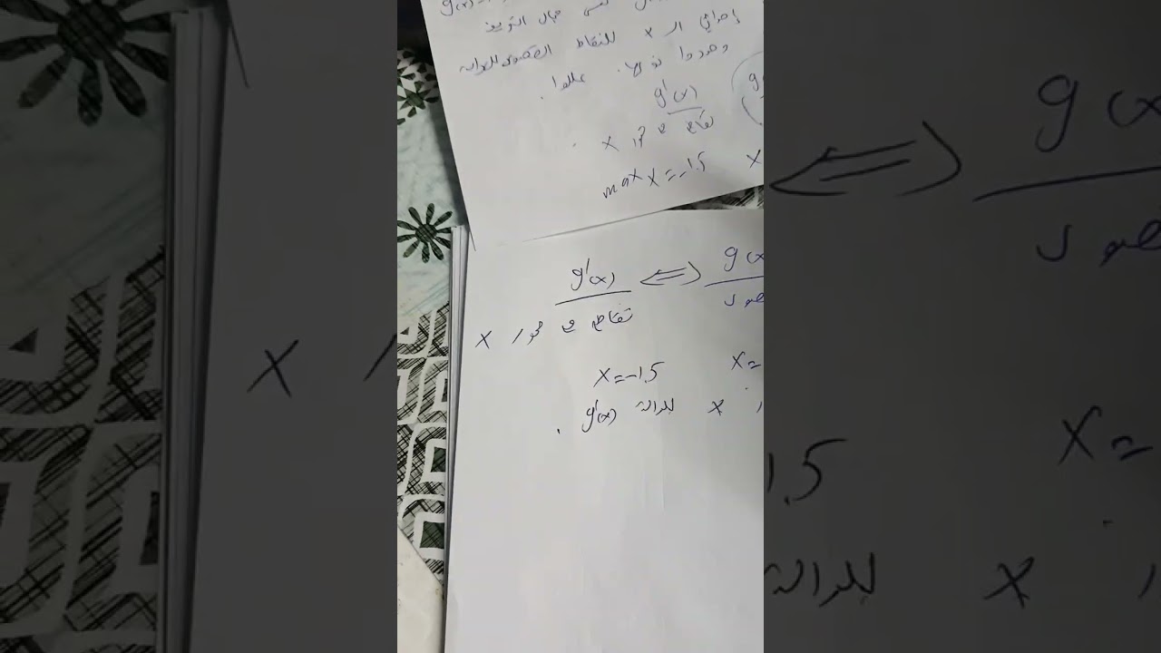 ايجاد احداثي الاكس للنقاط القصوى للدالة الاصلية اذا اعطيت رسمة مشتقتها