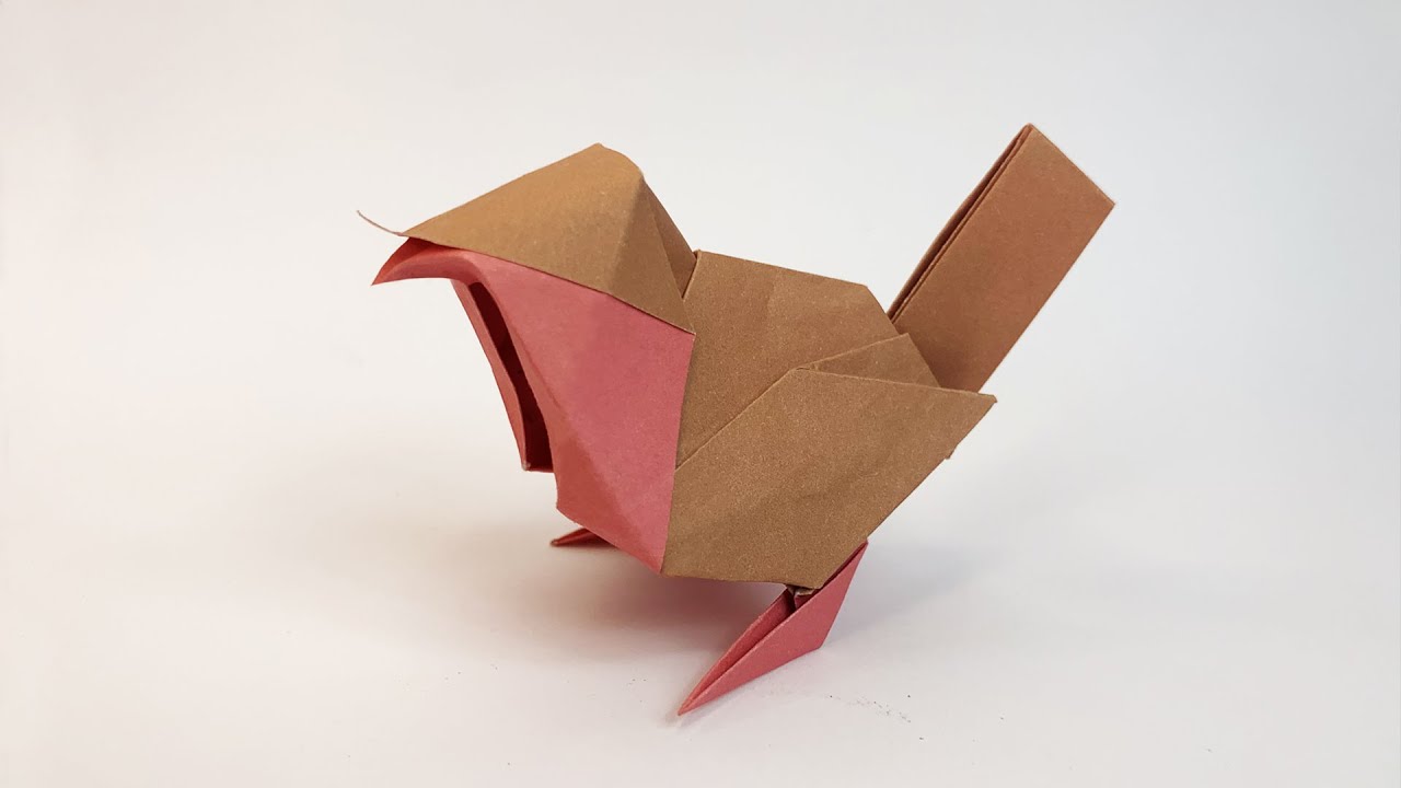How to make an origami robin bird (David Brill) - 鳥折り紙