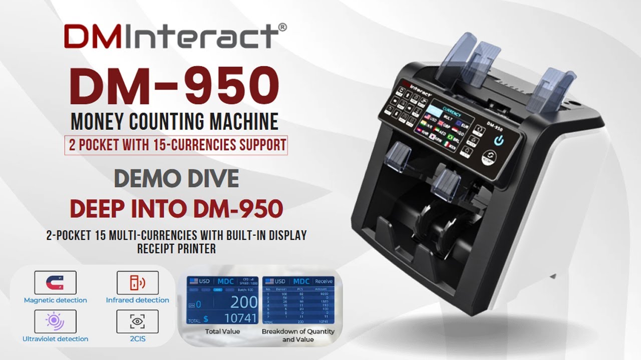 DM950 High-Speed Currency Counter with Printer &ndash; Full Demo & Features