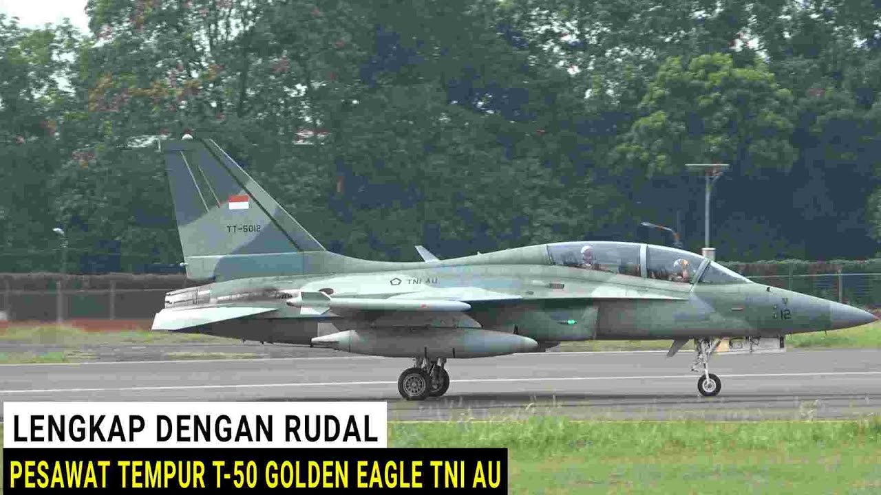 Lengkap Dengan Rudal, Pesawat Tempur T-50 Golden Eagle TNI AU Landing di Bandara Halim Jakarta