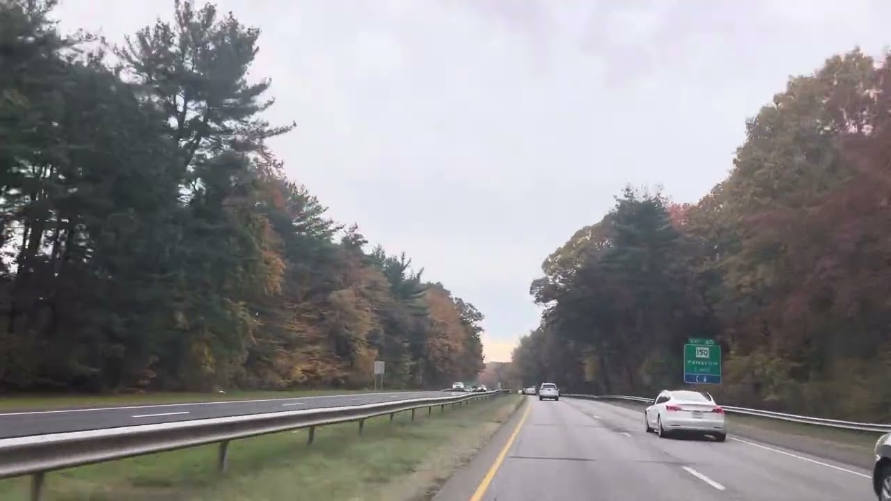 Driving on Wilbur Cross Parkway, Connecticut!