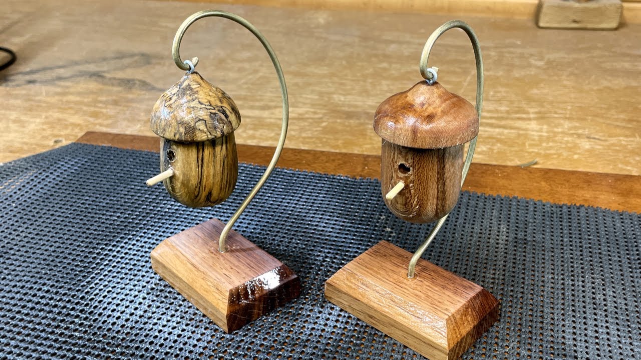 Crafting Whimsical Miniature Bird Houses - Woodturning