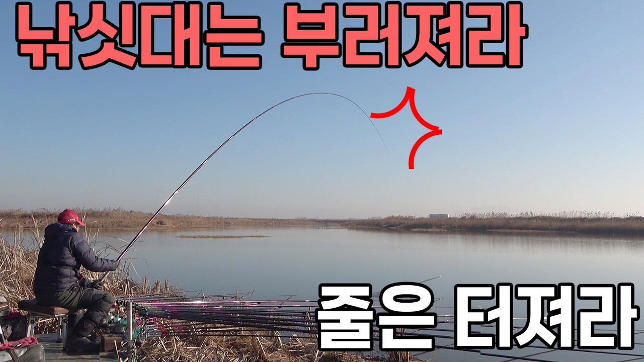 땡겨 낚싯대는 부러져라 줄은 터져라 #붕어낚시