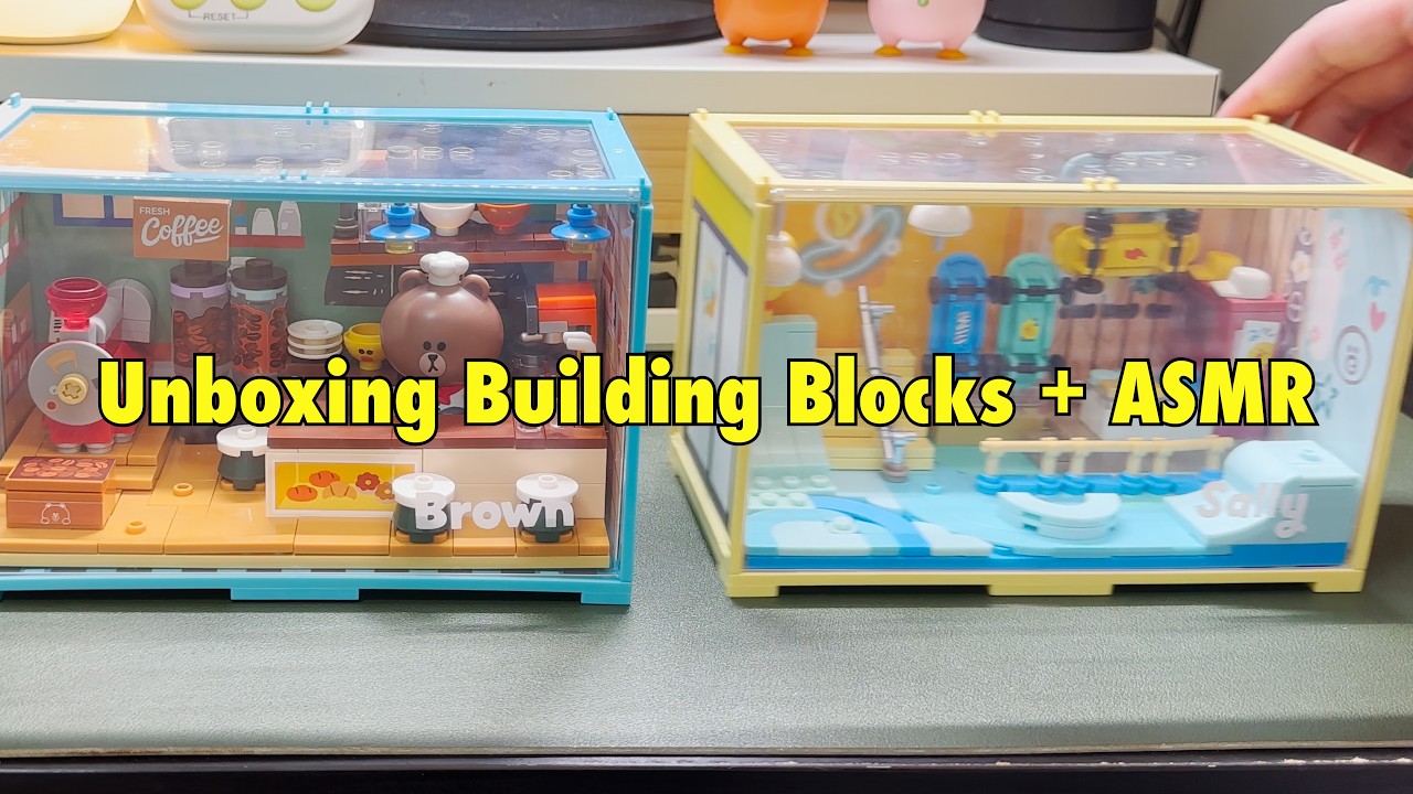 Unboxing Building Blocks with me| Soft ASMR| Line Friends🎧💛🤎🩵
