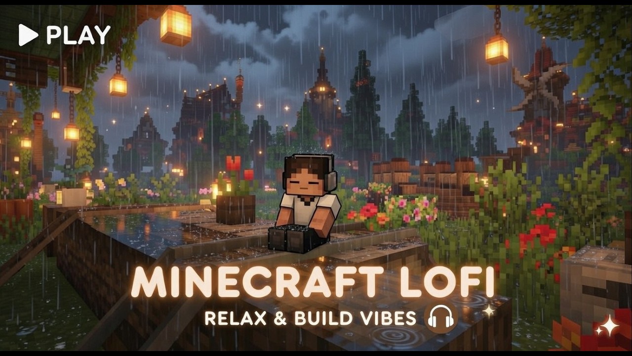 🌧️ Rain Sounds + Minecraft Lofi | Deep Focus & Cozy Building Vibes | Live Stream