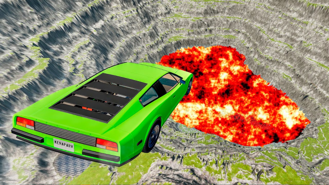 Leap Of Death Car Jumps & Falls Into Pit With Water &ndash; BeamNG.Drive | Let'S TOP TV
