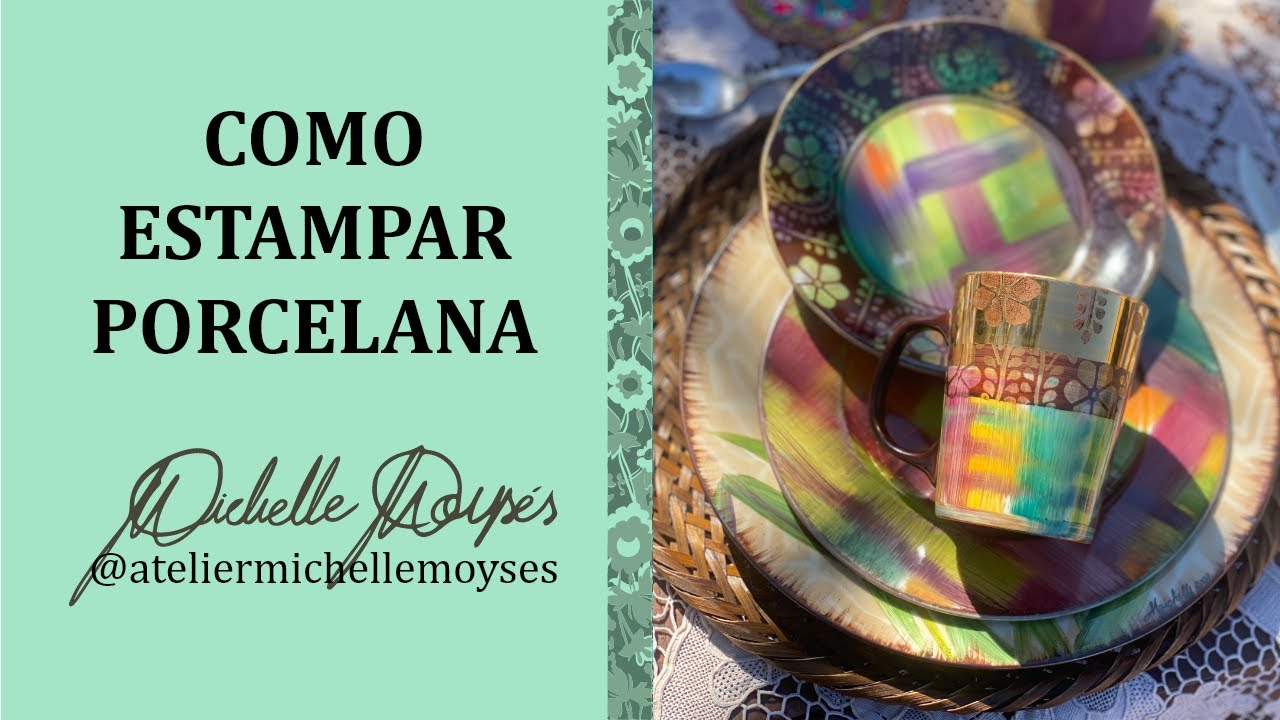 Como estampar porcelana? Cores, Xadrez, Ouro e Carimbos!