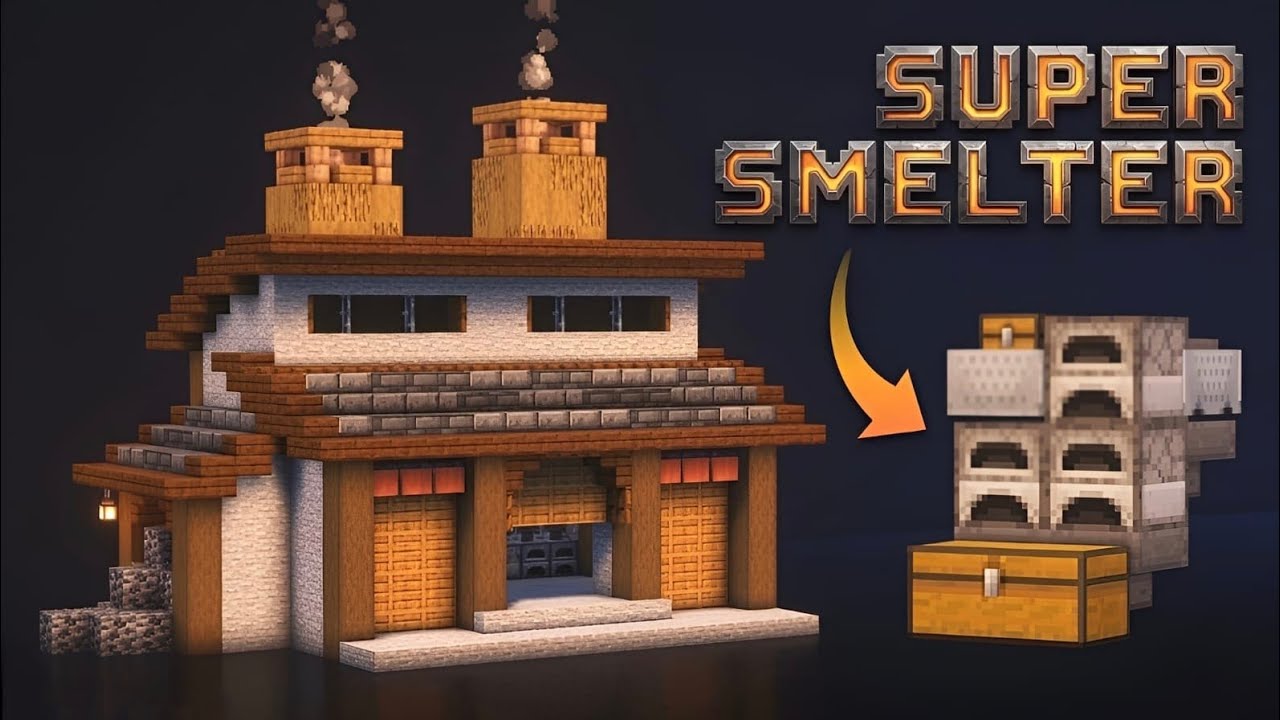 Minecraft Super Smelter Tutorial | Fully Automatic, Compact Design | Lazy Creeper