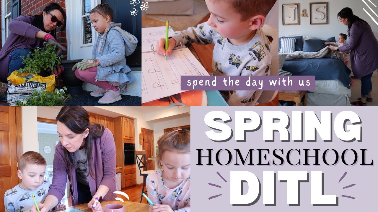Spring HOMESCHOOL DITL | Day in the Life Homeschooling Mom to 5 | Realistic DITL Homeschooling