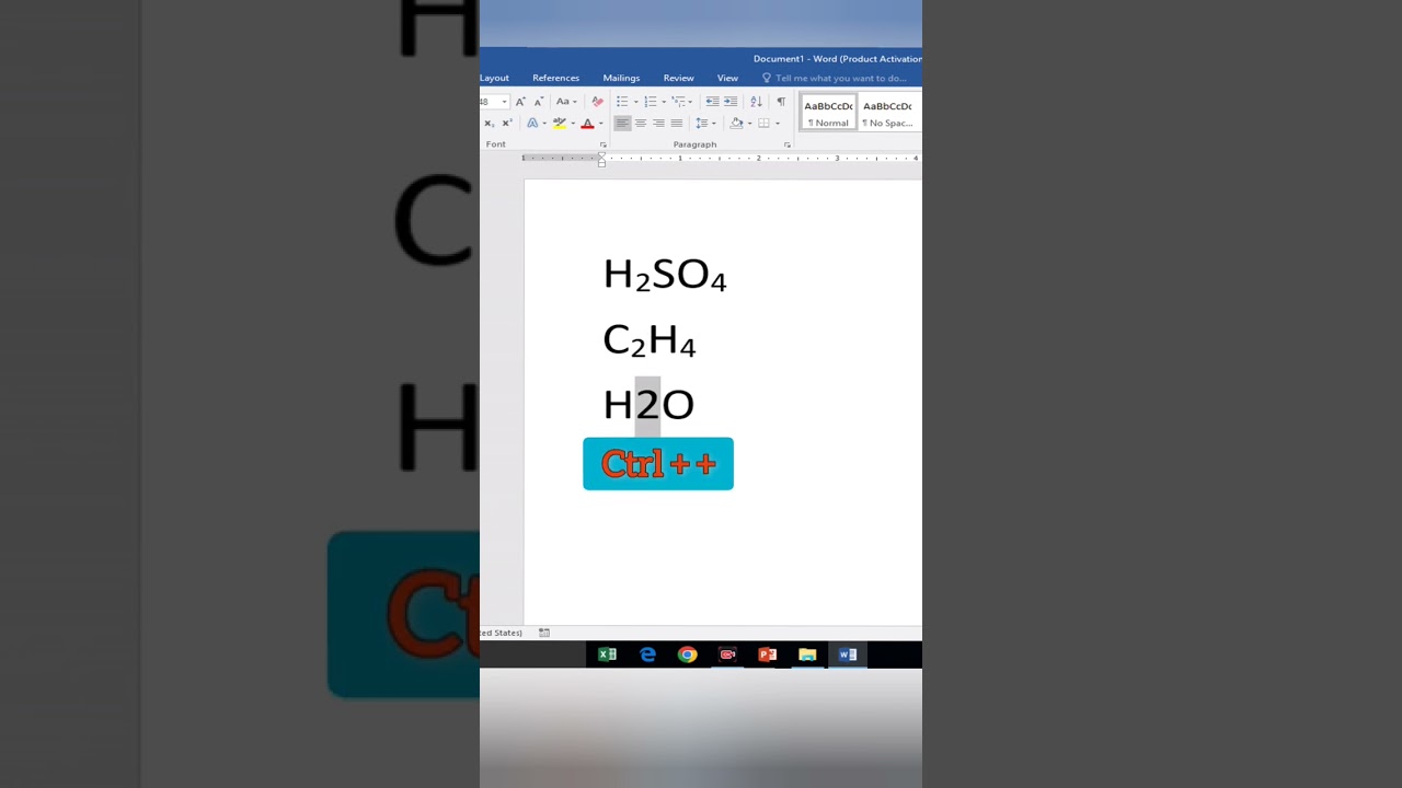 chemistry formula kaise type kare #msoffice