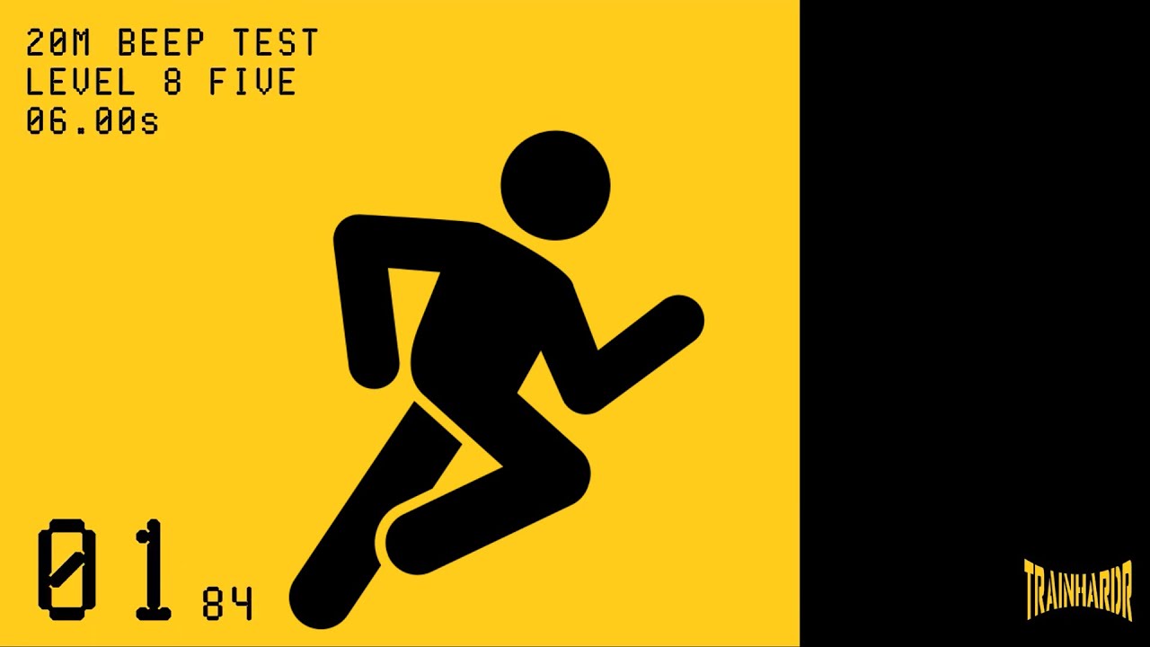 20m Beep Test Multistage Fitness Test (MSFT) Full New Audio & Video Pace Indicators