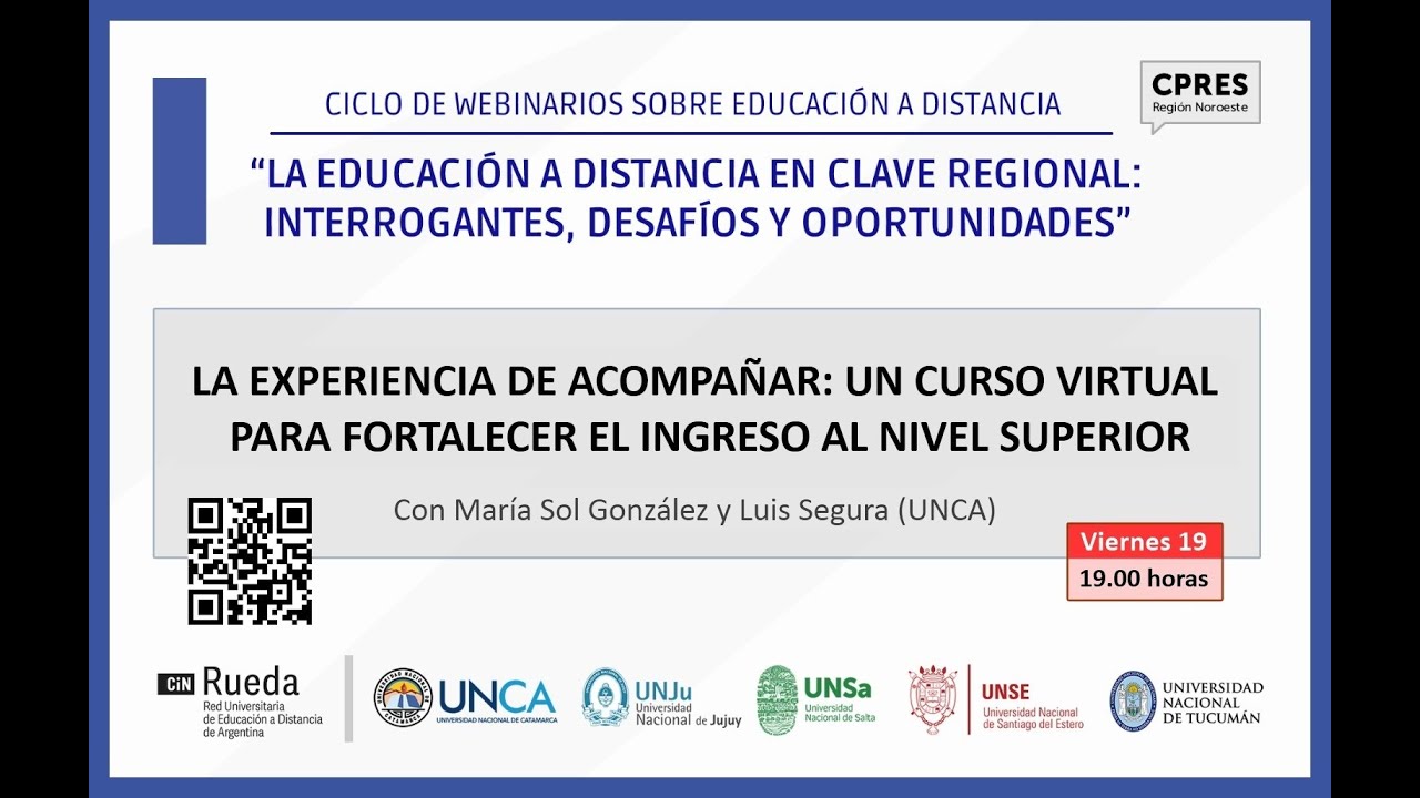 Webinar: La experiencia de ACOMPAÑAR: Un curso virtual para fortalecer el ingreso al nivel superior