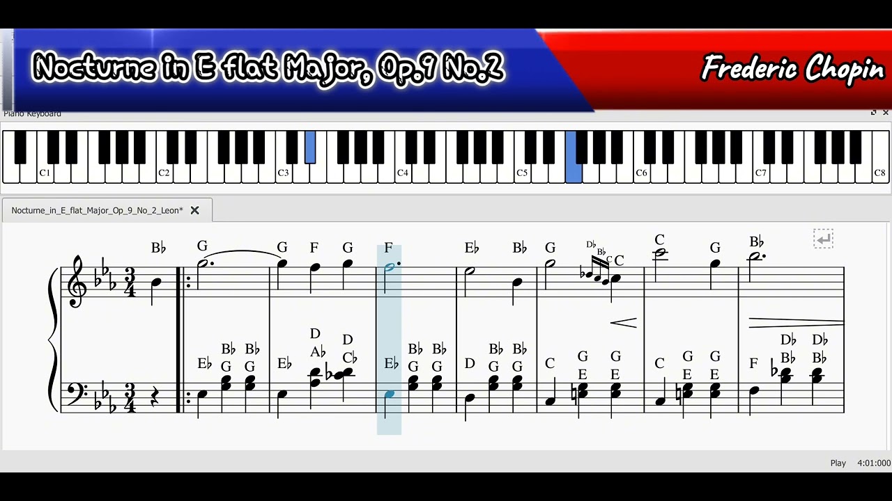 Nocturne in E flat Major, Op.9 No.2 - Frederic Chopin TUTORIAL PIANO @BMCTHEBEST 