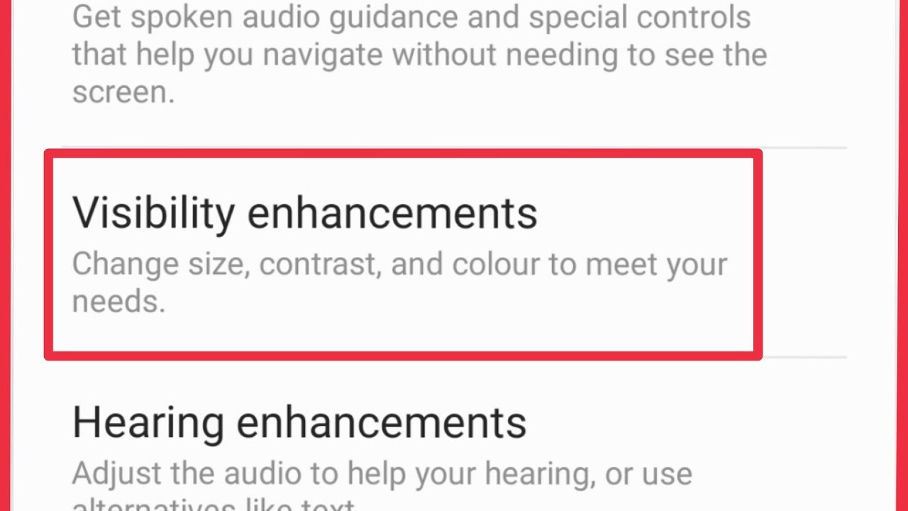 How To Find Visibility Enhancement Settings in Samsung galaxy S9