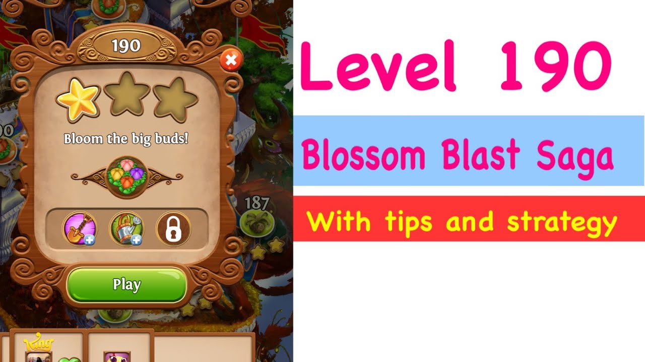 Blossom Blast Saga Level 190 Tips and Strategy Gameplay Walkthrough