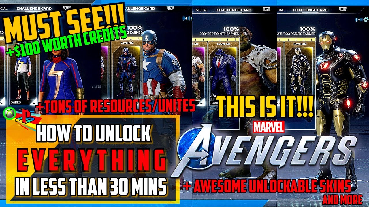 HOW TO UNLOCK EVERYTHING - MARVEL'S AVENGERS GAME
