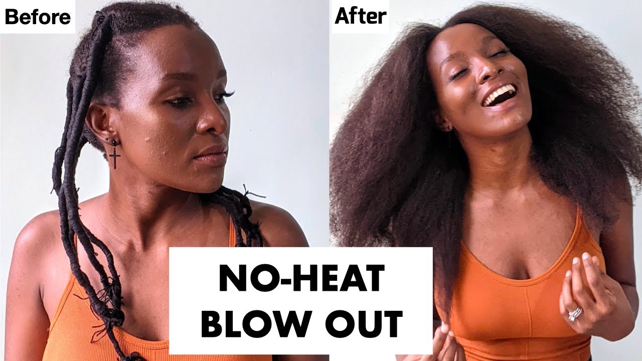 NO- HEAT BLOWOUT on Natural Hair! | EASY Way to stretch 4b/4c Hair