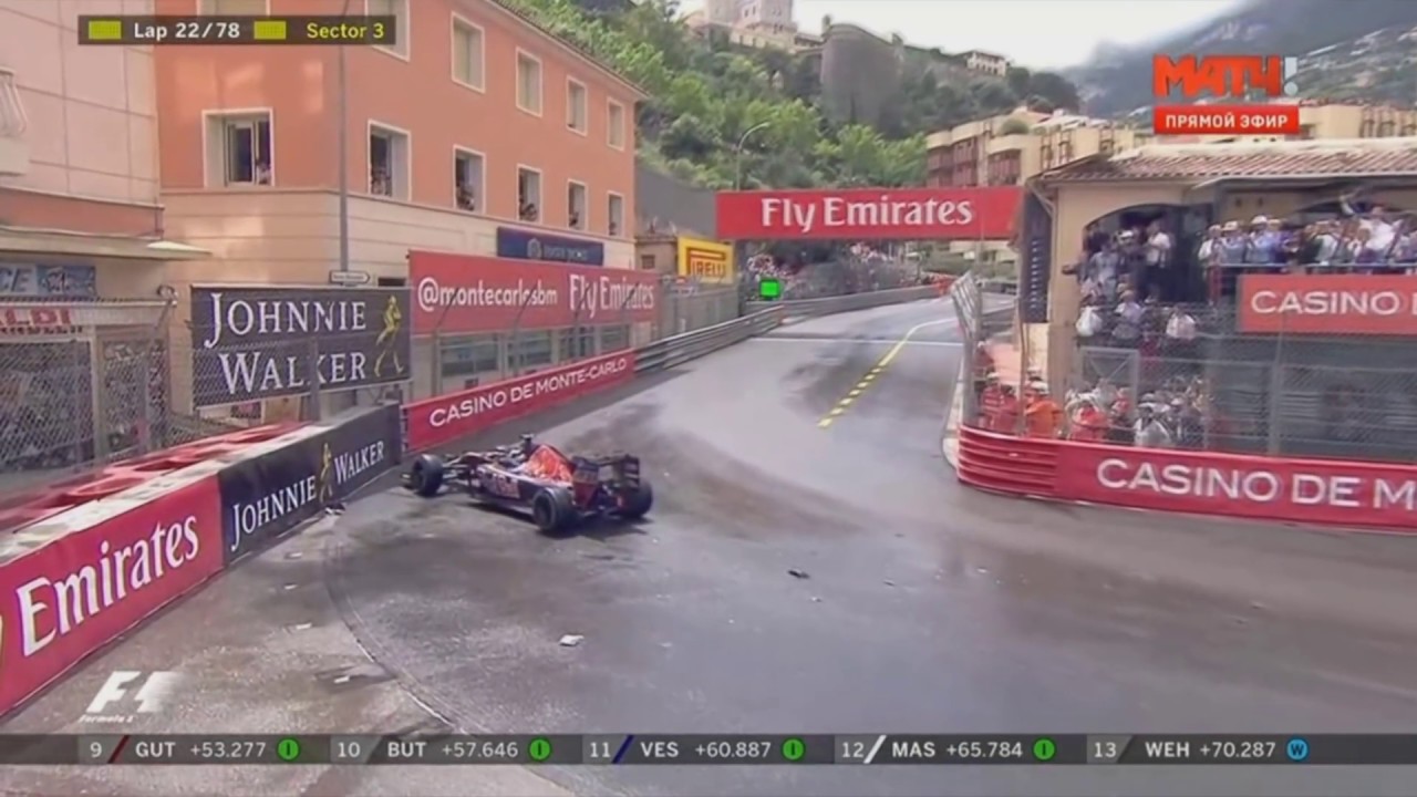 daniil kvyat crash kevin magnussen F1 2016 Monaco