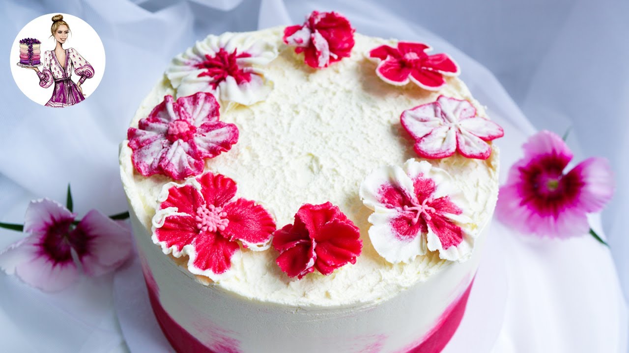 Beautiful Buttercream Flower Transfers using tip 124K