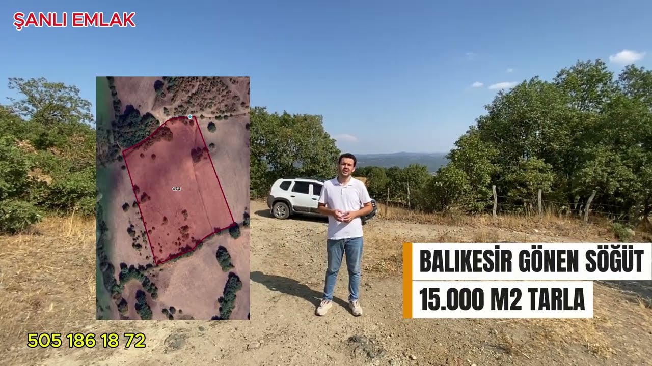 BALIKESİR GÖNEN SÖĞÜT 15 DÖNÜM RESMİ YOLU OLAN TARLA FİYAT 1.650.000 TL