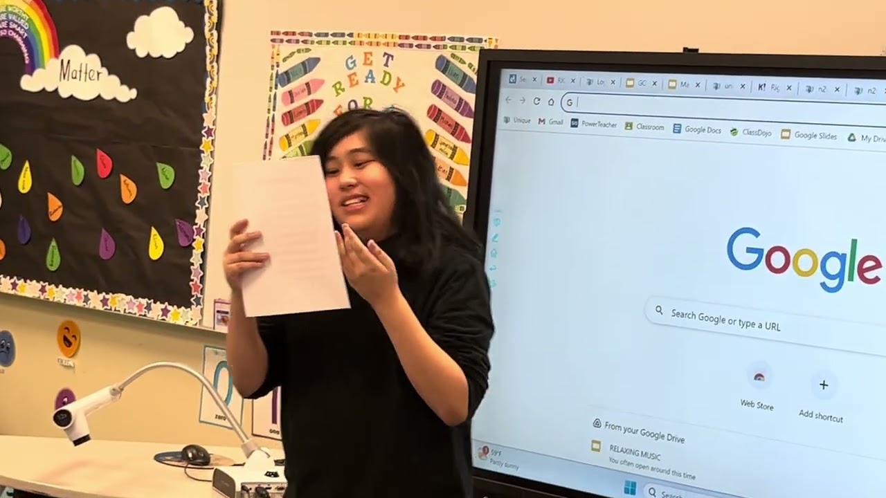 Nicolas Is Reading Speech In Class!