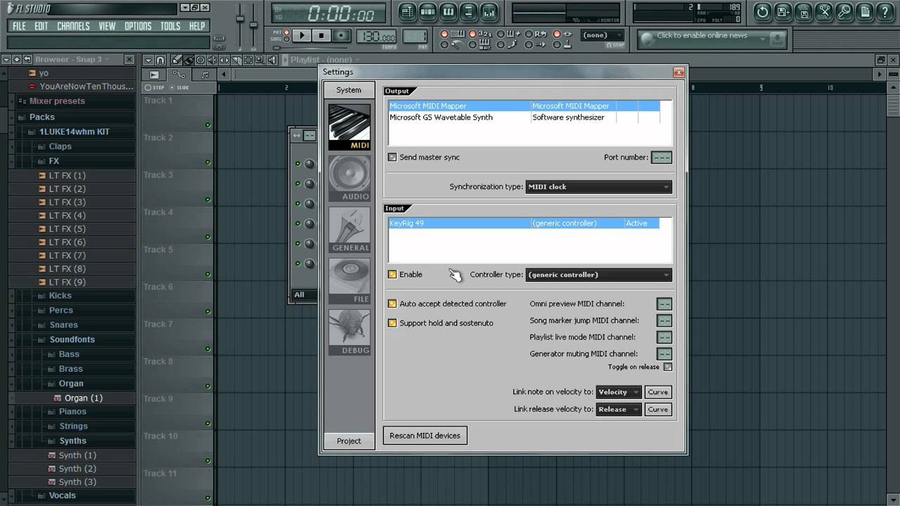FL Studio Tutorial: How To Plug-In a MIDI Keyboard In FL Studio (2012)